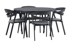 Venture Home Break Spisegruppe Rund Ø120cm + 4 Slit Spisestoler