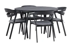 Venture Home Break Spisegruppe Rund Ø120cm + 4 Slit Spisestoler