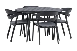 Venture Home Break Spisegruppe Rund Ø120cm + 4 Slit Spisestoler