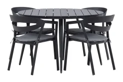 Venture Home Break Spisegruppe Rund Ø120cm + 4 Slit Spisestoler
