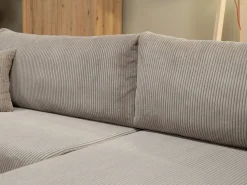 Velour Sofa & Fløyel Sofa|Sovesofaer-Brenor Sovesofa med sjeselong 3-seter Mørk beige