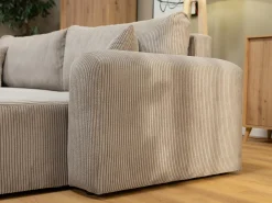 Velour Sofa & Fløyel Sofa|Sovesofaer-Brenor Sovesofa med sjeselong 3-seter Mørk beige