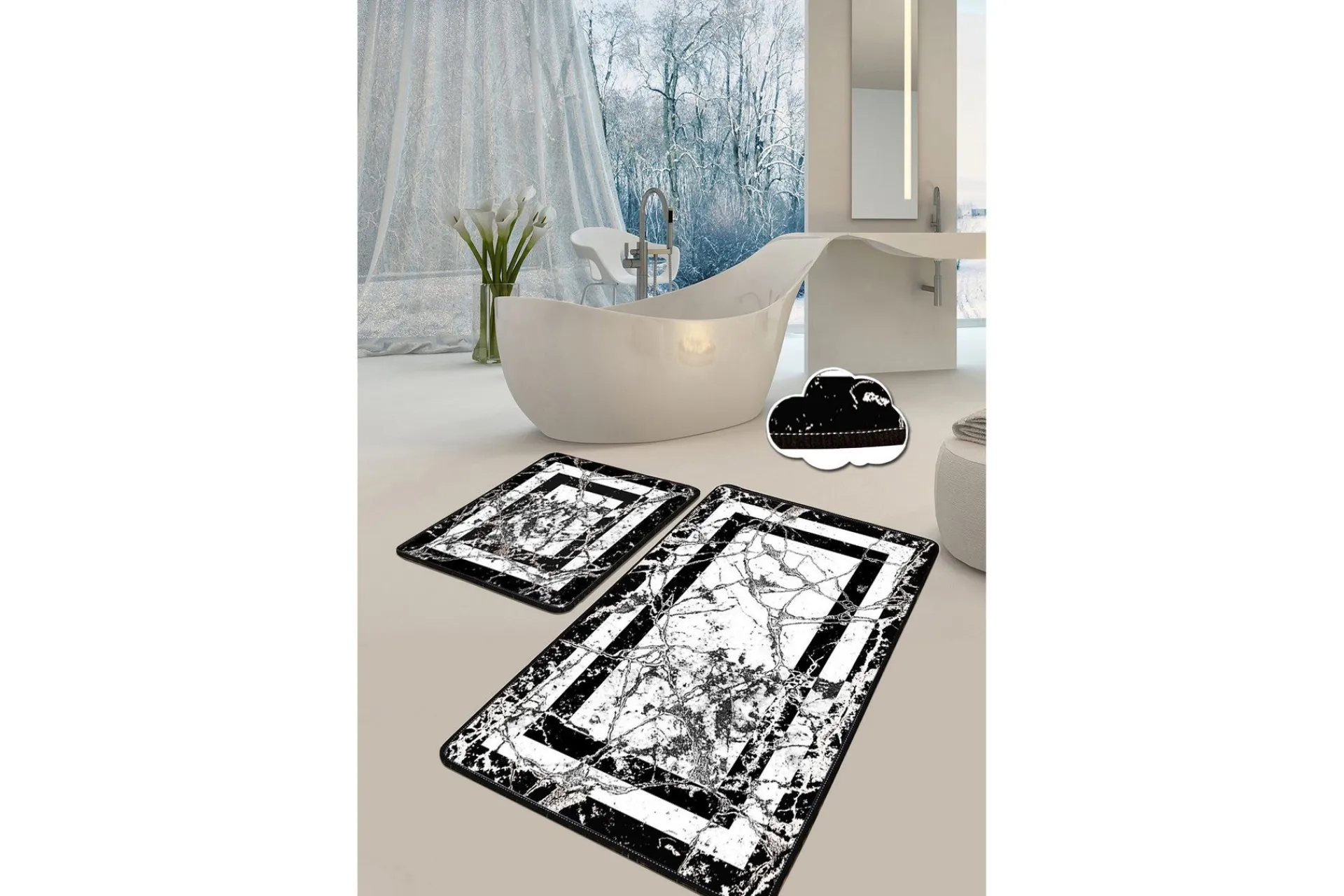 Brinmor Baderomsmatte 60x100 cm Rund
