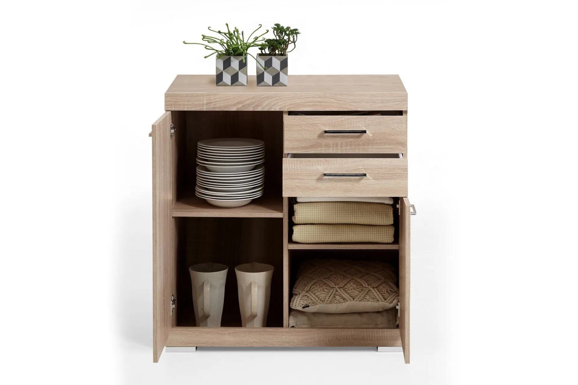 Scandinavian Choice Sideboard & Skjenker-Bristol Skjenk 80 cm 2 Luker 2 Skuffer Beige,Grey