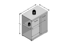 Scandinavian Choice Bristol Skjenk 80x90x50 cm 2 Luker