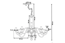 Taklampe|Stuelampe-Brithon Lysekrone 59 cm Hvit