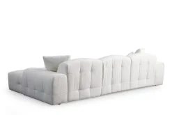 Sofa Med Sjeselong-Buddy 4-seters Sofa med Divan Hvit