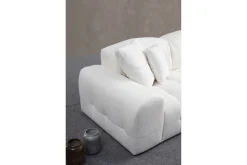 Sofa Med Sjeselong-Buddy 4-seters Sofa med Divan Hvit