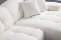 Sofa Med Sjeselong-Buddy 4-seters Sofa med Divan Hvit