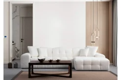 Sofa Med Sjeselong-Buddy 4-seters Sofa med Divan Hvit
