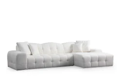 Sofa Med Sjeselong-Buddy 4-seters Sofa med Divan Hvit