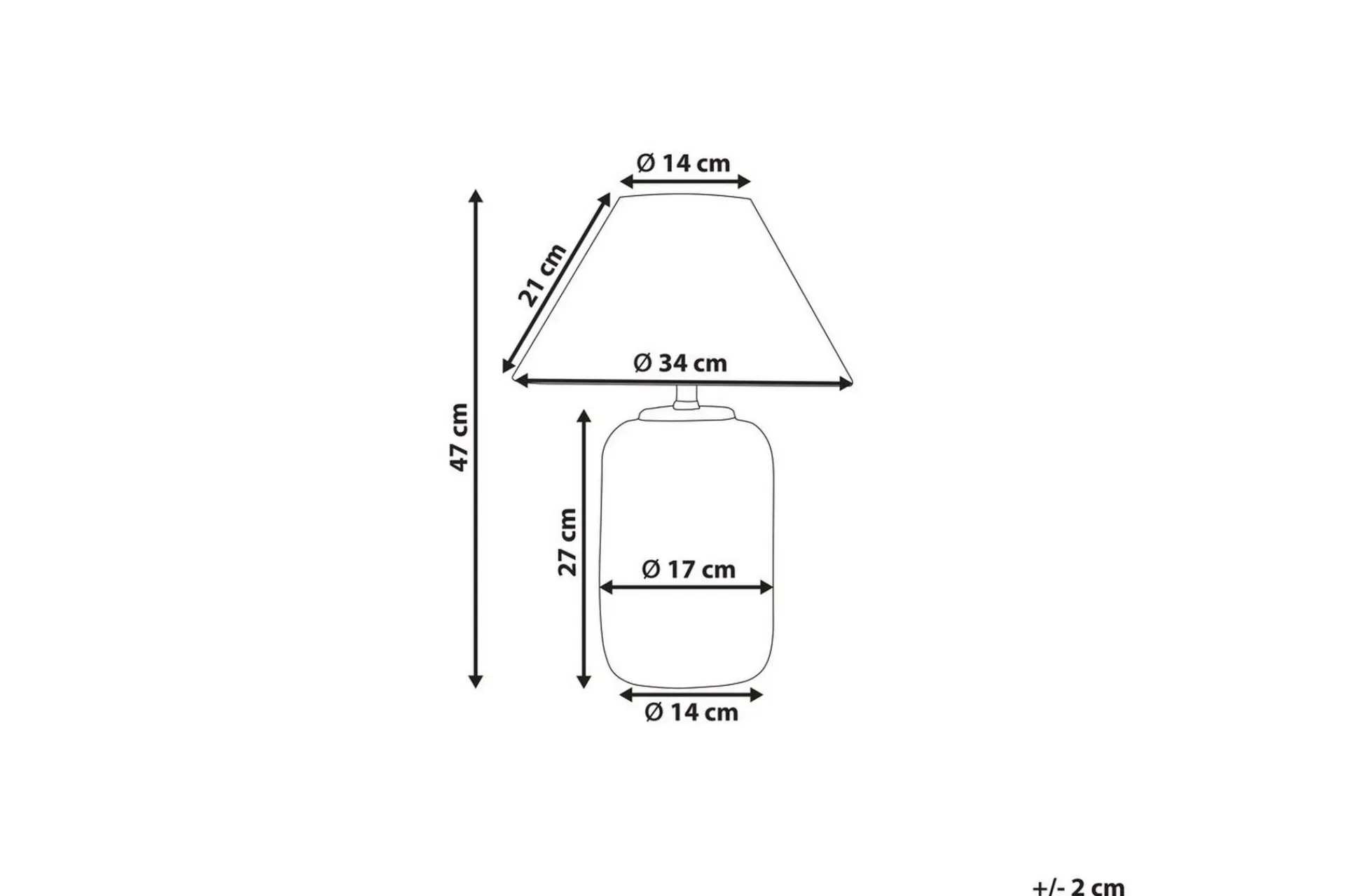 Budelli Bordlampe 47 cm E27