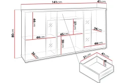 Bunta Skjenk 141x41 cm