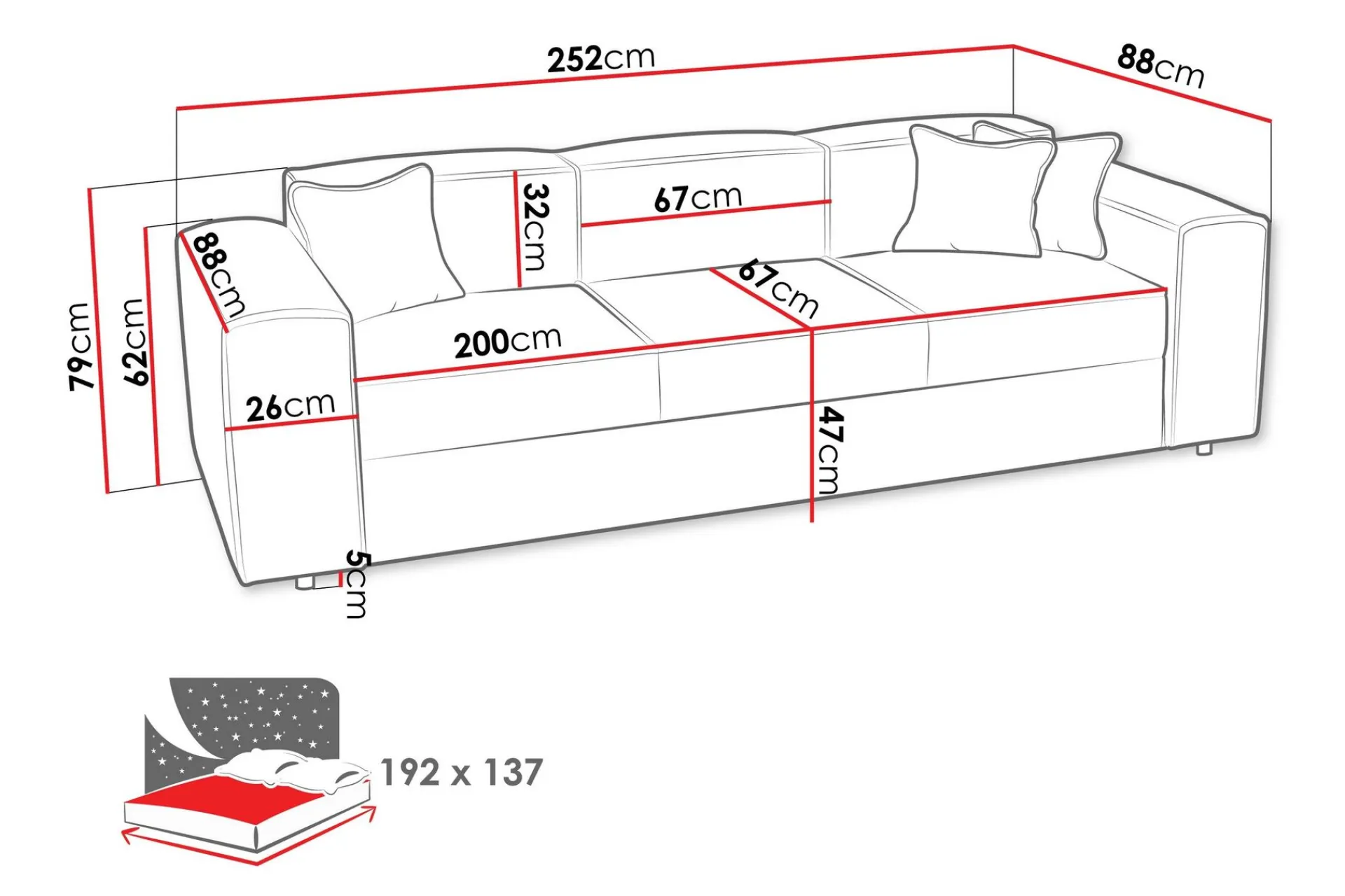 Sovesofaer-Bysantinsk 3-Seters Sovesofa Beige