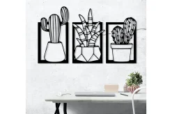 Skilt-Cacti Veggdekor Svart