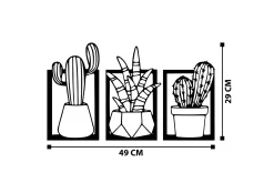 Skilt-Cacti Veggdekor Svart