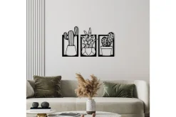 Skilt-Cacti Veggdekor Svart