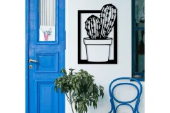 Skilt-Cactus Veggdekor Svart