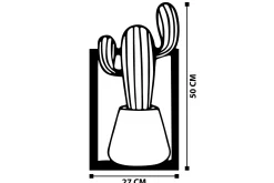 Skilt-Cactus Veggdekor Svart