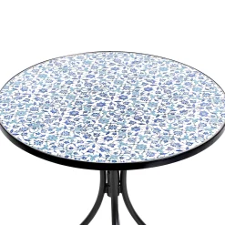 Cafesett|Balkonggrupper-Caféssett utendørs sammenleggbar Chapeco Jern Svart/blå/hvit