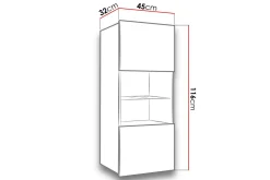 Vitrineskap|Skap-Calabrini Vitrineskap 45x32x117 cm Eik