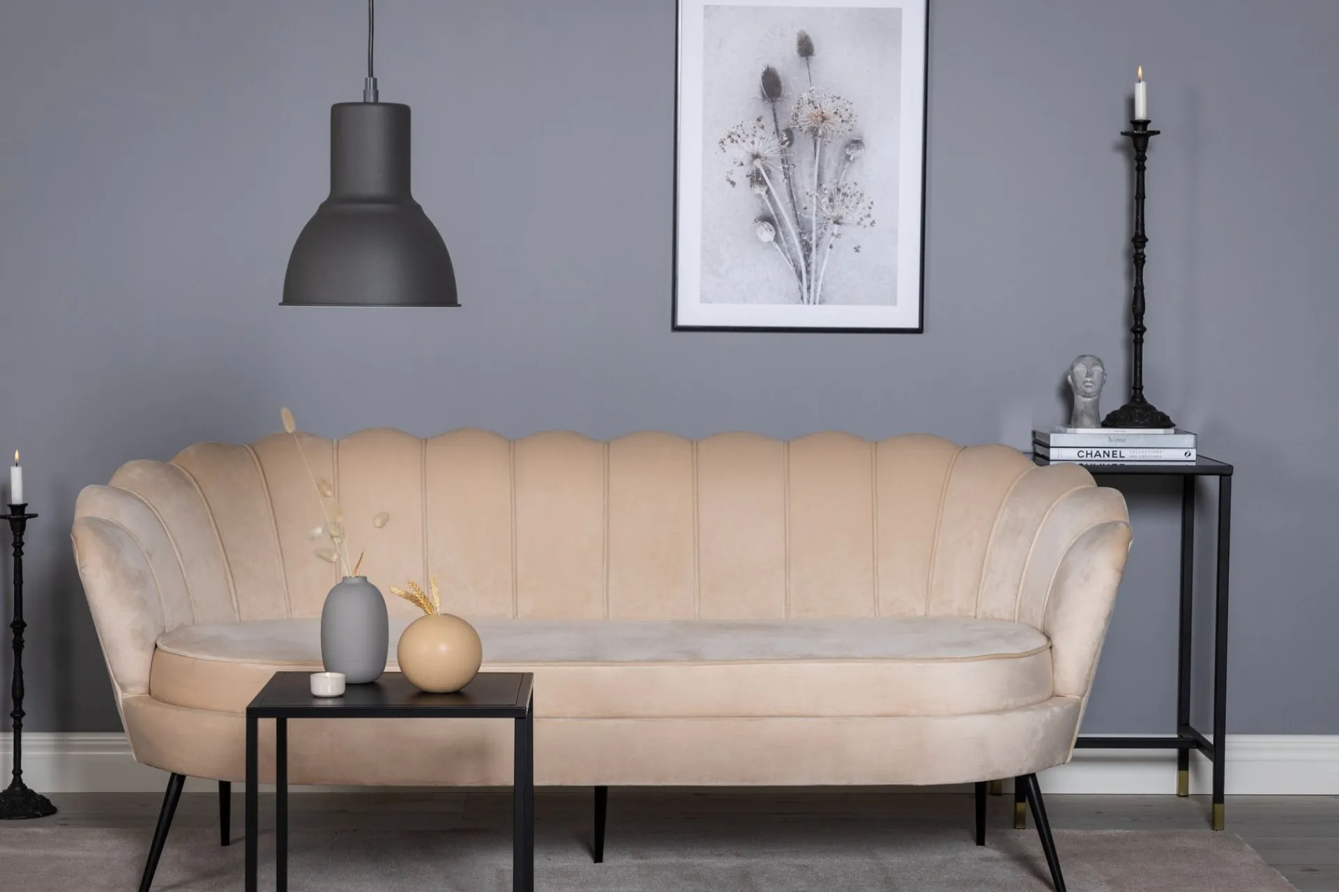 Venture Home Calais 3-seter Sofa Fløyel