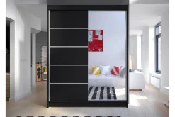 Garderober & Garderobesystem-Camino Garderobe 58x150 cm LED-belysning Svart