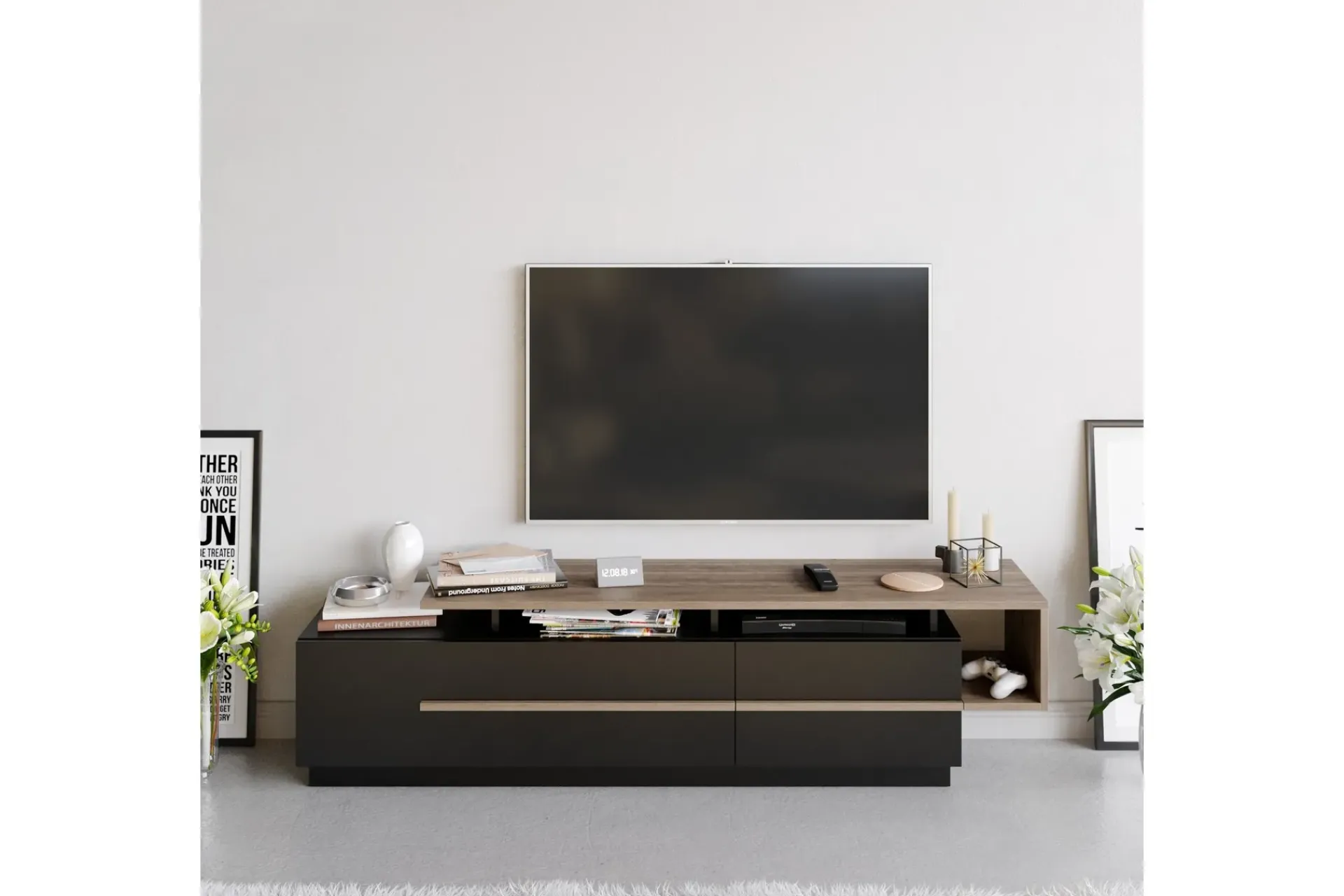 Tv-Benk & Mediabenk-Campora Tv-benk 180 cm Svart