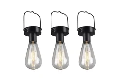 Trio Lighting Campus Hengelampe Solcell med skumringssensor 3 st Mattsvart