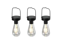 Trio Lighting Campus Hengelampe Solcell med skumringssensor 3 st Mattsvart