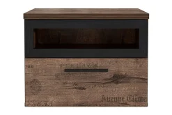 Avlastningsbord-Cannop Nattbord 52 cm med Oppbevaring Skuff + Hylle Brun,Svart