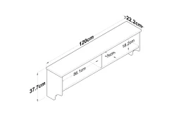 Hattehylle|Hattehylle-Caraway Hatt-hylle 120x22,2 cm Hvit/Brun