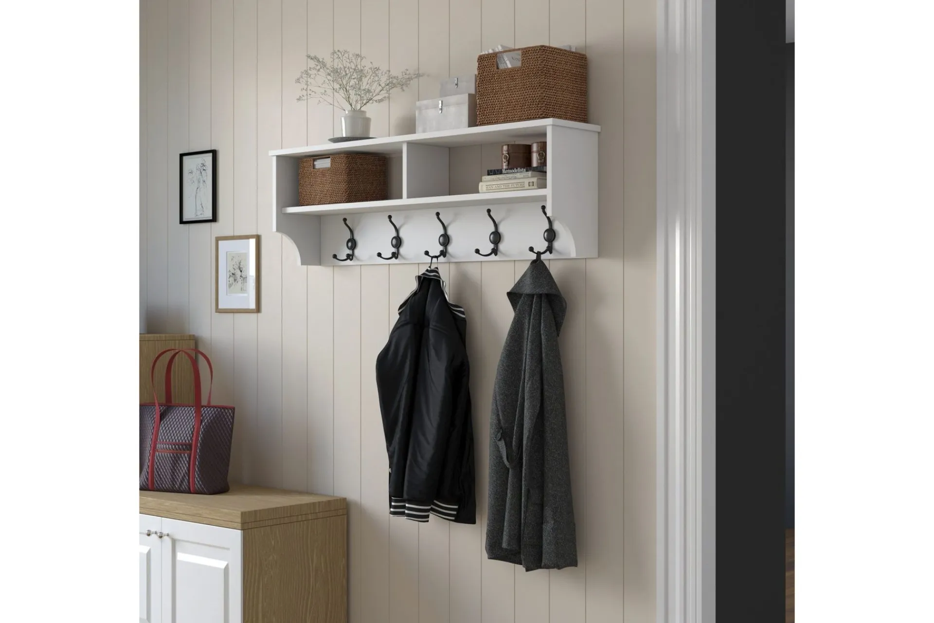 Knaggerekke-Caraway Kroklist 22x120 cm Hvit