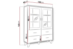 Cardos Vitrineskap 120 cm