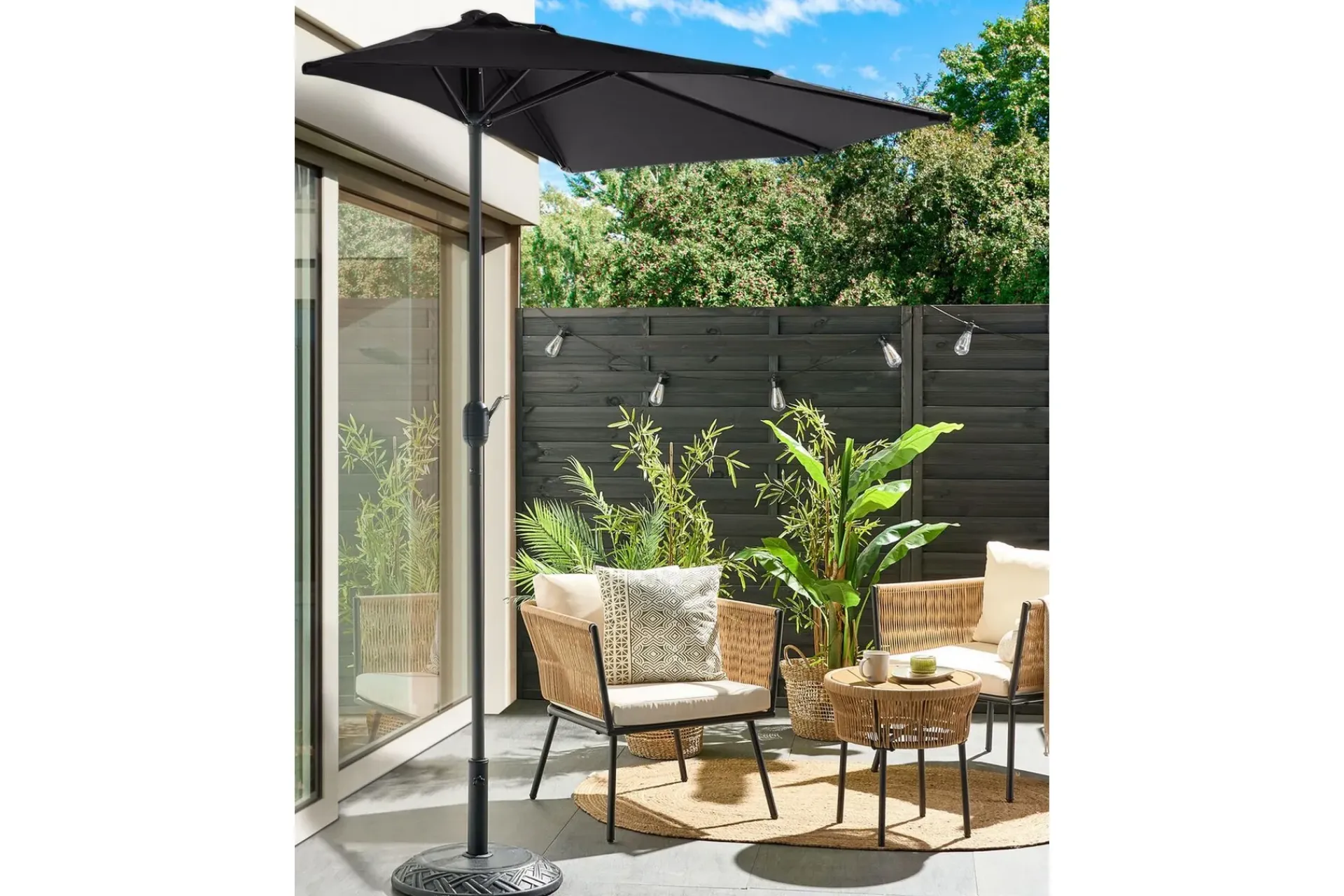 Parasoller-Carleton Parasol 100x100 cm Svart