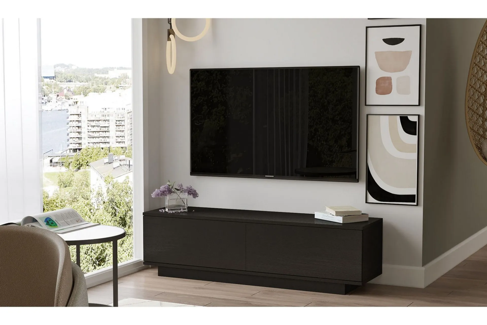 Tv-Benk & Mediabenk-Caswell TV-benk 140 cm Svart