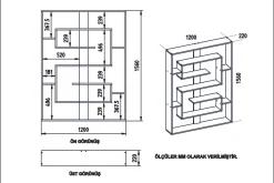Bokhylle-Caulside Bokhylle 120 cm Valnöt,Svart