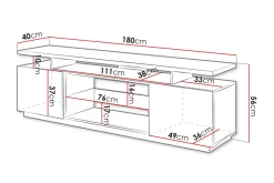 Concept 55 Tv-Benk & Mediabenk-Ceasar TV-benk 180 cm med LED Svart