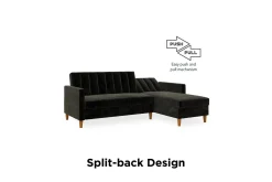 Dorel Home Celine 3-sits Divansovesofa Fløyel/