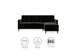 Dorel Home Celine 3-sits Divansovesofa Fløyel/