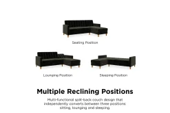 Dorel Home Celine 3-sits Divansovesofa Fløyel/