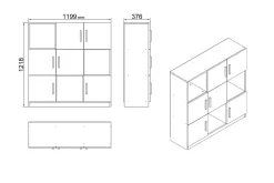 Oppbevaringsskap|Skap-Celtigar Highboard 38x120 cm Hvit