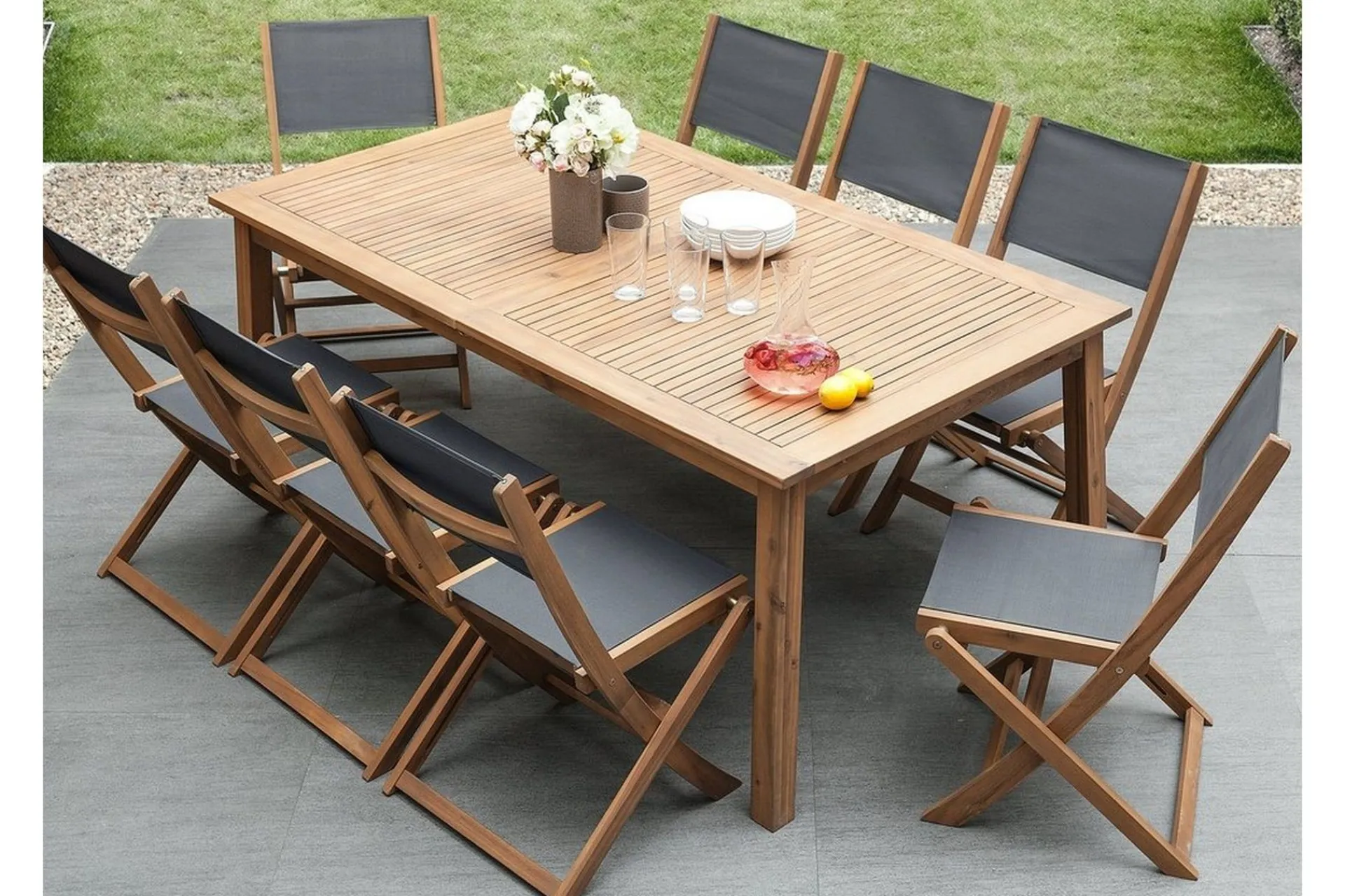 Cesana Spisegruppe Med 8 Stoler + Solstol 2 stk