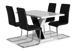 Scandinavian Choice Spisegrupper-Cesi Spisegruppe 140 cm med 4 Cibus Stol Svart,Hvit