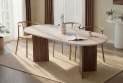 Spisebord & Kjøkkenbord-Ceylin Spisebord 200x75x90 cm Travertine Walnut