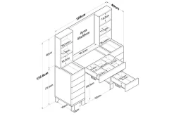 Sminkebord & Toalettbord-Ceylon Sminkebord 120 cm Hvit