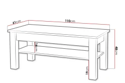 Sofabord-Cezara Soffbord 110 cm med Förvaring Hylla Ek Eik