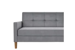 Loft24 Sofa Med Sjeselong-Chaiselong Lilly Lys grå, Fløyel Lysegrå