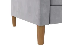 Loft24 Sofa Med Sjeselong-Chaiselong Lilly Lys grå, Fløyel Lysegrå