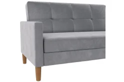Loft24 Sofa Med Sjeselong-Chaiselong Lilly Lys grå, Fløyel Lysegrå